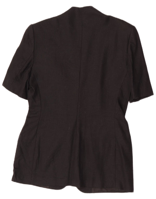 Les Copains Veste blazer à manches courtes et 1 bouton pour femme IT 44 Noir moyen