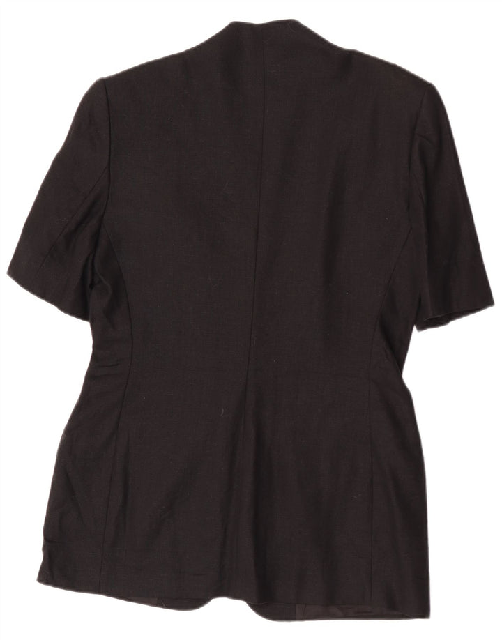 Les Copains Veste blazer à manches courtes et 1 bouton pour femme IT 44 Noir moyen