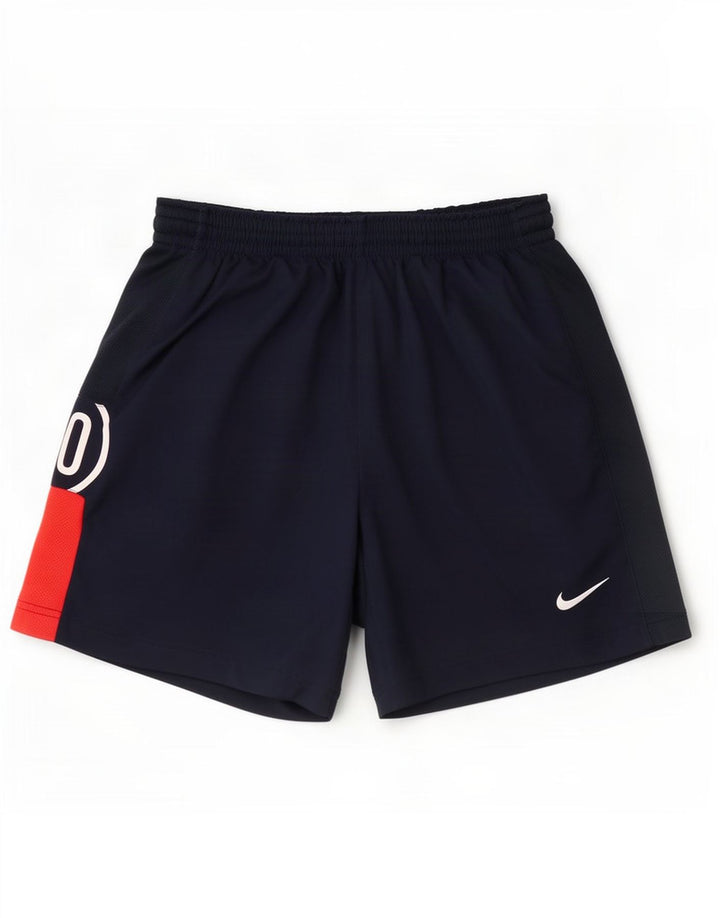 Nike Short de sport graphique pour homme en polyester color block bleu marine moyen