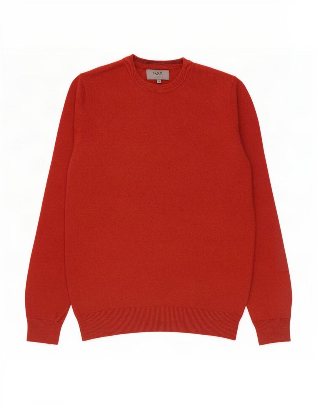 Marks & Spencer Pull à col rond pour homme Petit coton orange