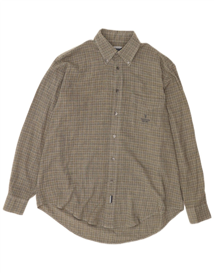 Trussardi Chemise Large Vert Pied-de-Poule Acrylique Homme