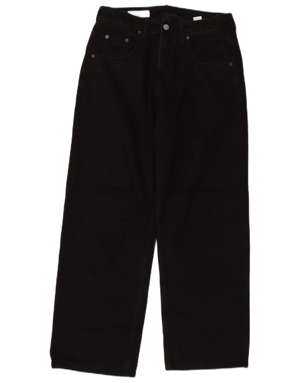 Zara Jean ample homme EU 38 Small W30 L30 coton noir
