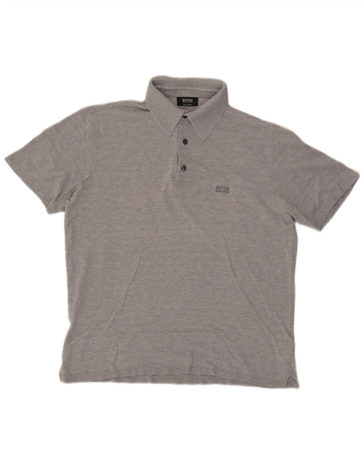 Hugo Boss Polo Homme Gris Moyen En Coton Moucheté