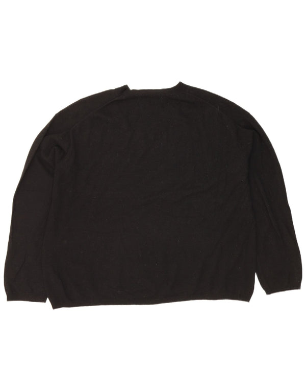 Zara Pull surdimensionné à col rond pour femme UK 14 Noir moyen