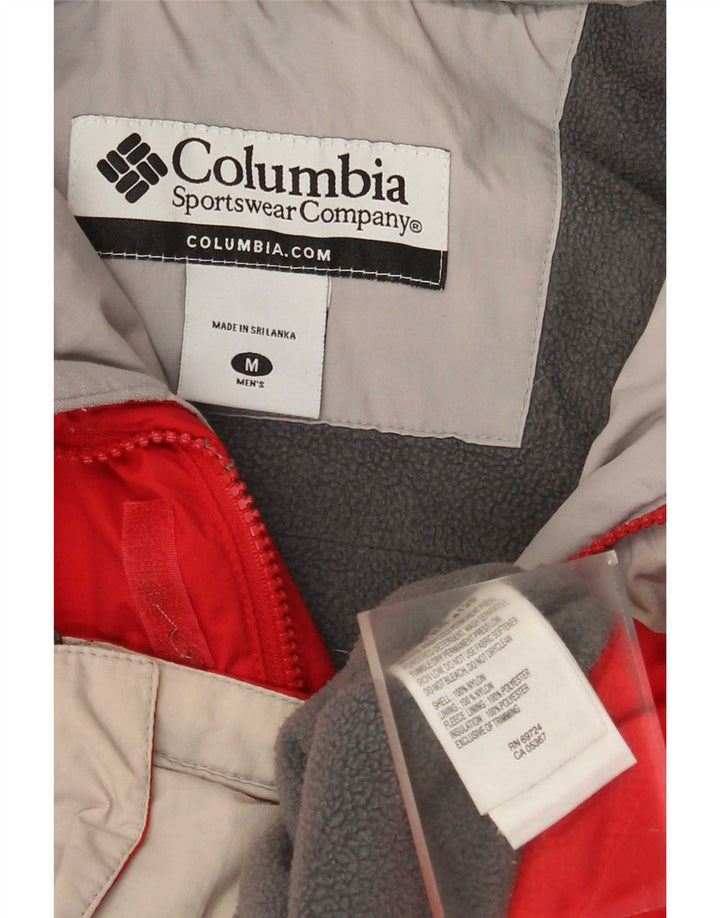 Columbia Veste de ski à capuche pour homme UK 38 Medium Red Colourblock Nylon