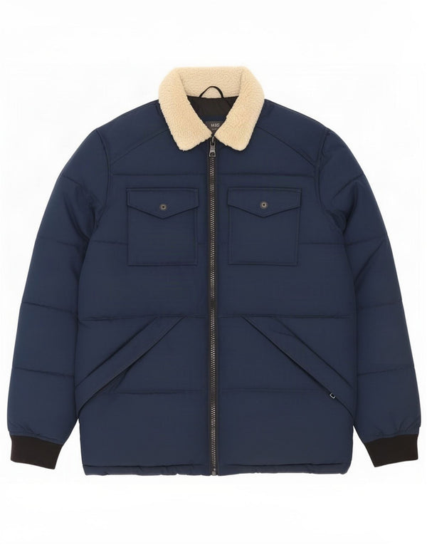 Marks & Spencer Veste matelassée pour homme UK 38 Bleu marine moyen Colourblock