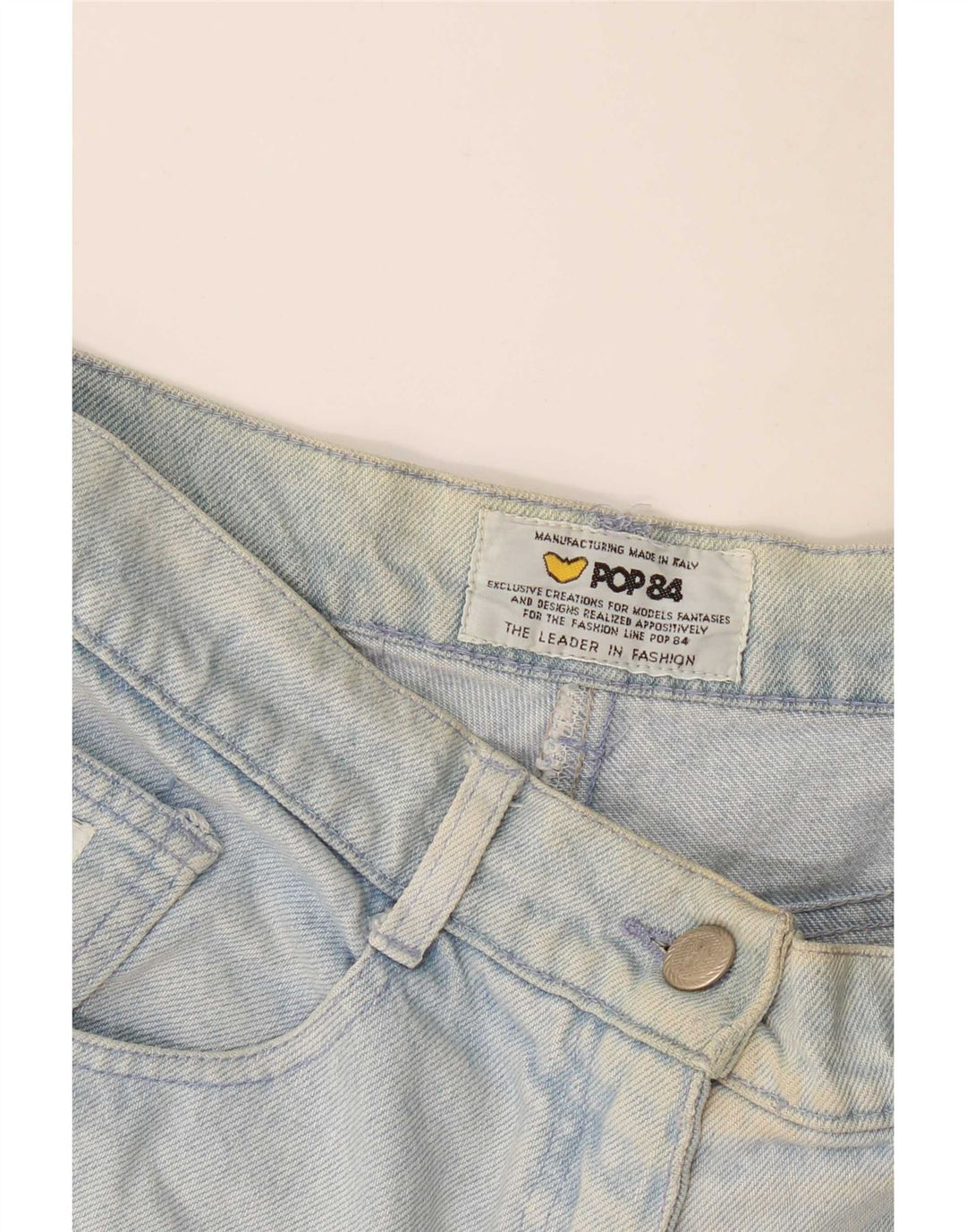 POP 84 Short en Jean Femme W28 Bleu Moyen