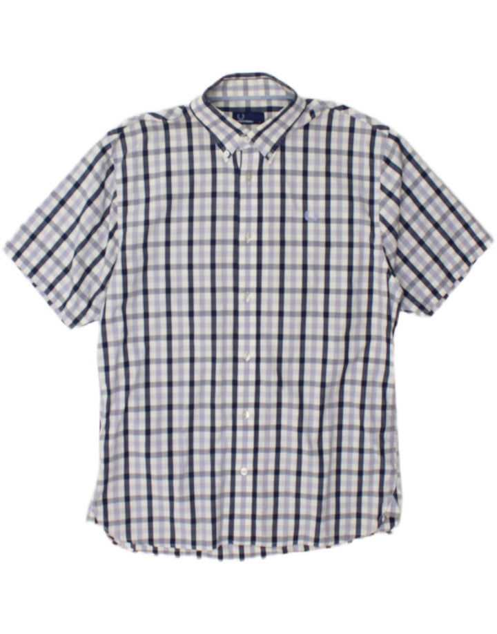 Fred Perry Chemise à manches courtes pour homme en coton à carreaux multicolores