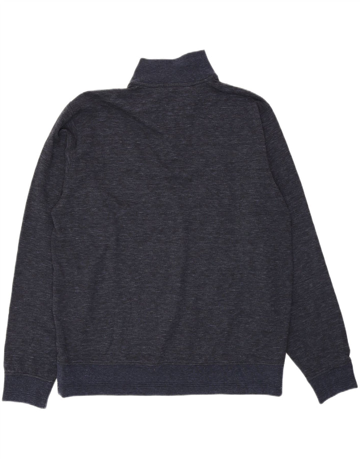 ORVIS Mens Button Neck Sweatshirt Jumper XL Navy Blue Flecked Polyester Vintage Orvis and Second-Hand Orvis from Messina Hembry 