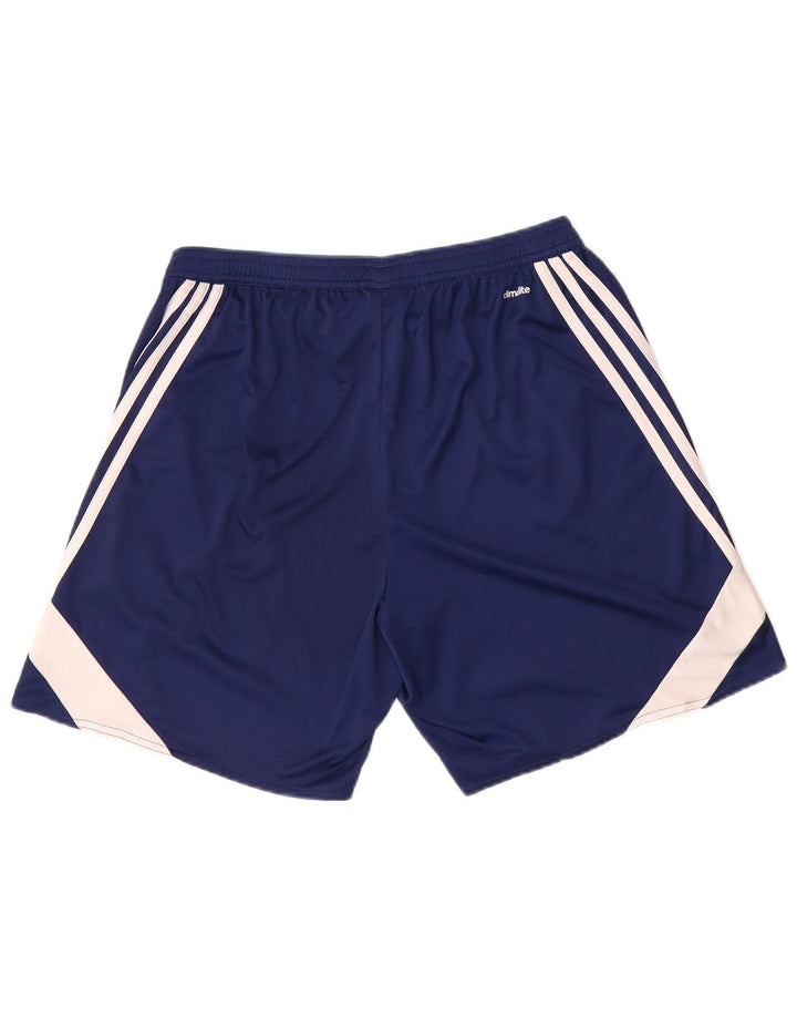 Adidas Short de sport Climalite pour homme en polyester color block Bleu marine Taille L