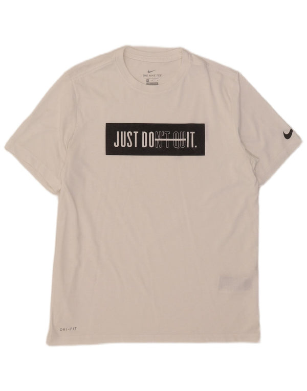 Nike Hommes Dri Fit Graphic T-Shirt Haut Blanc Moyen Coton