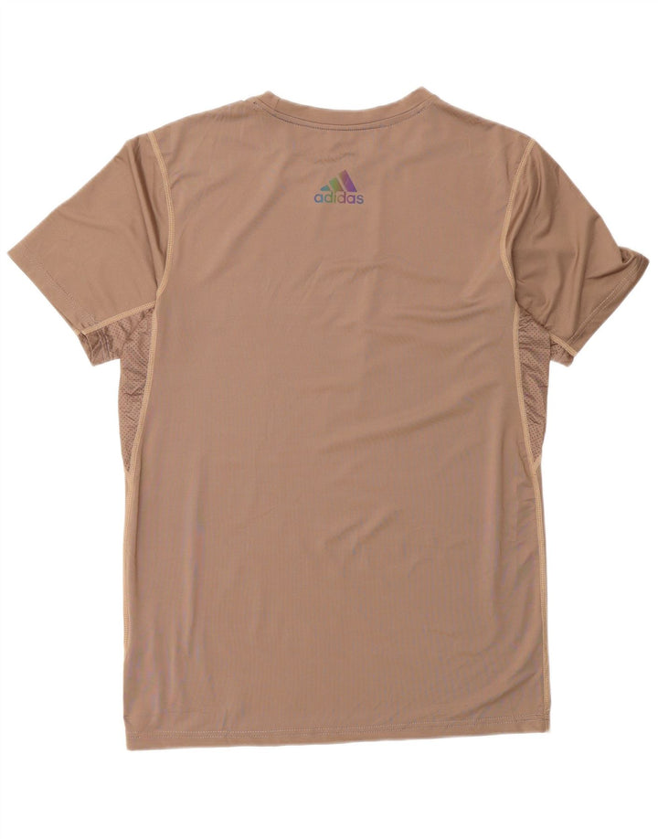 Adidas Mens Aeroready Graphic T-Shirt Top Large Marron Polyester