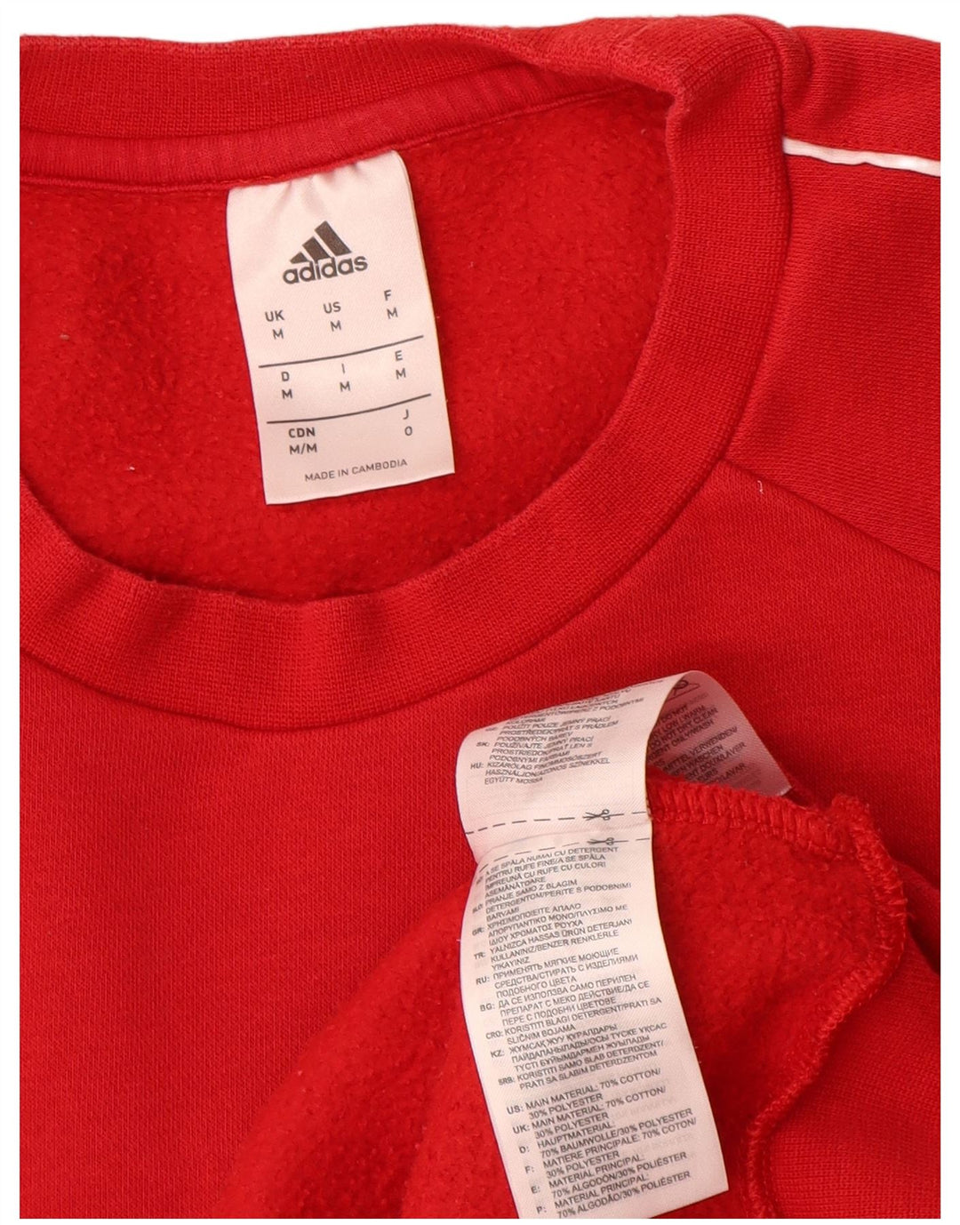 Adidas Sweat-shirt graphique pour homme en coton rouge moyen