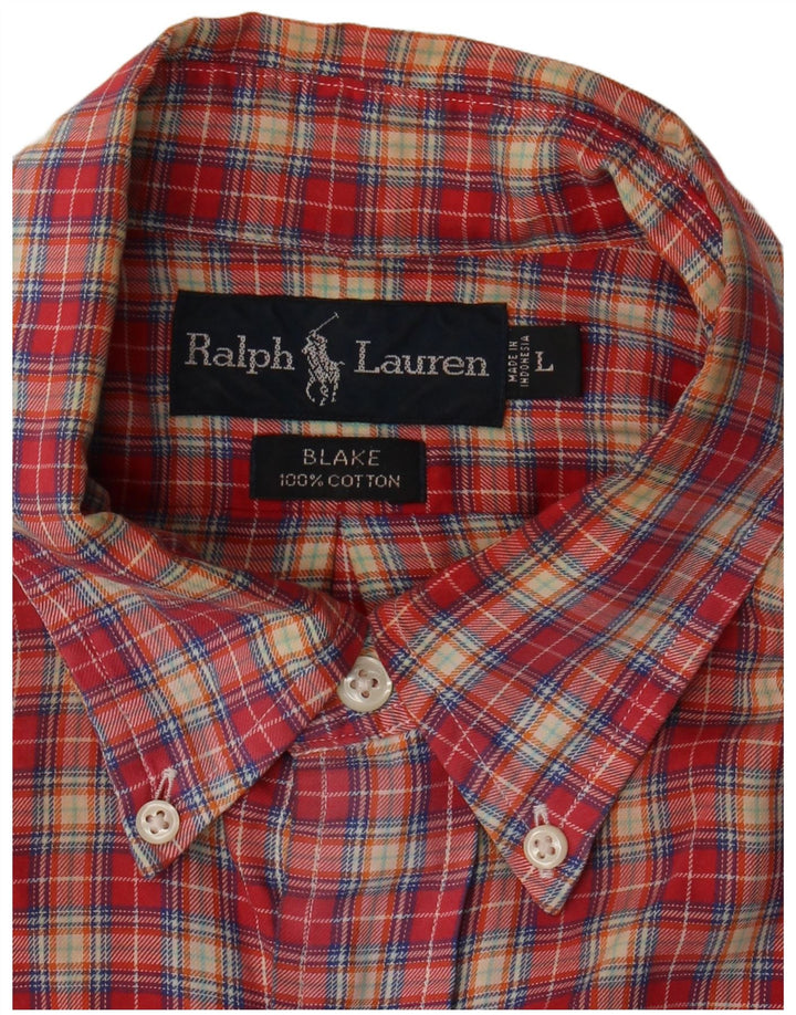 RALPH LAUREN Chemise ample en flanelle Blake pour hommes, grand carreaux rouges en coton