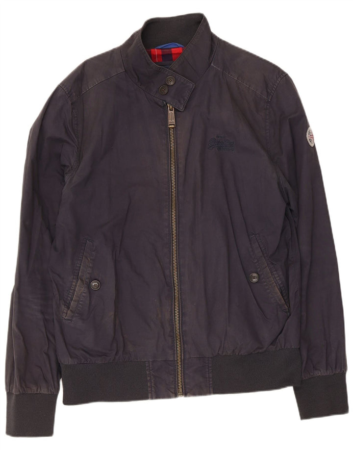 Superdry Veste Bomber Homme UK 42 XL Bleu Marine Coton