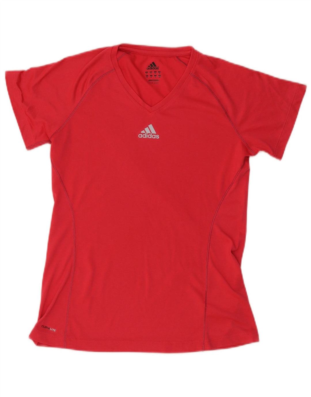 ADIDAS Femmes Climalite T-Shirt Top UK 14 Rouge Moyen Polyester