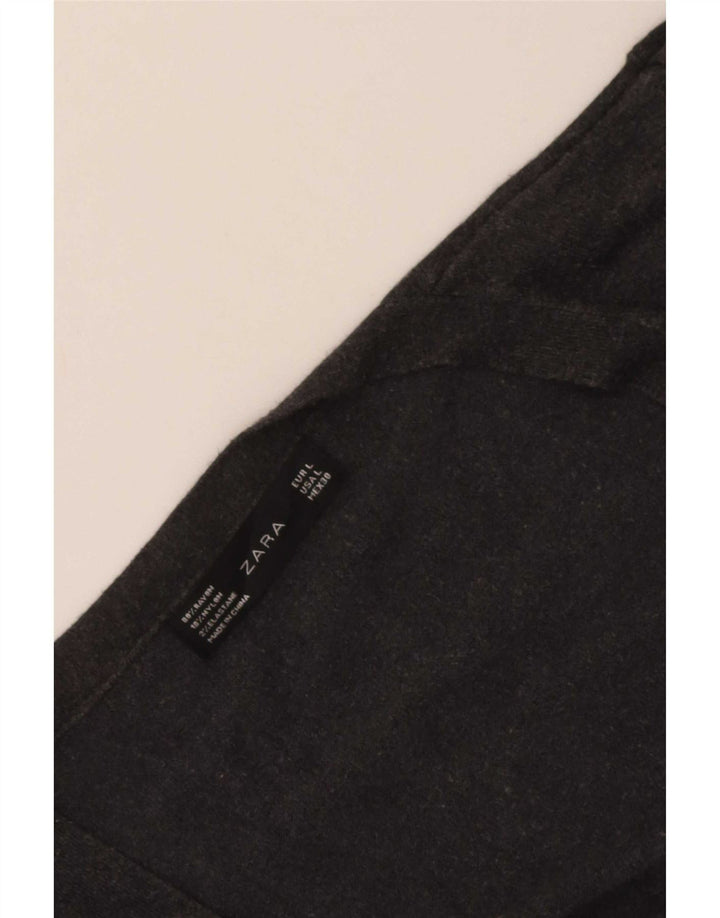 Zara Womens Cardigan Sweater UK 14 Large Rayonne Grise