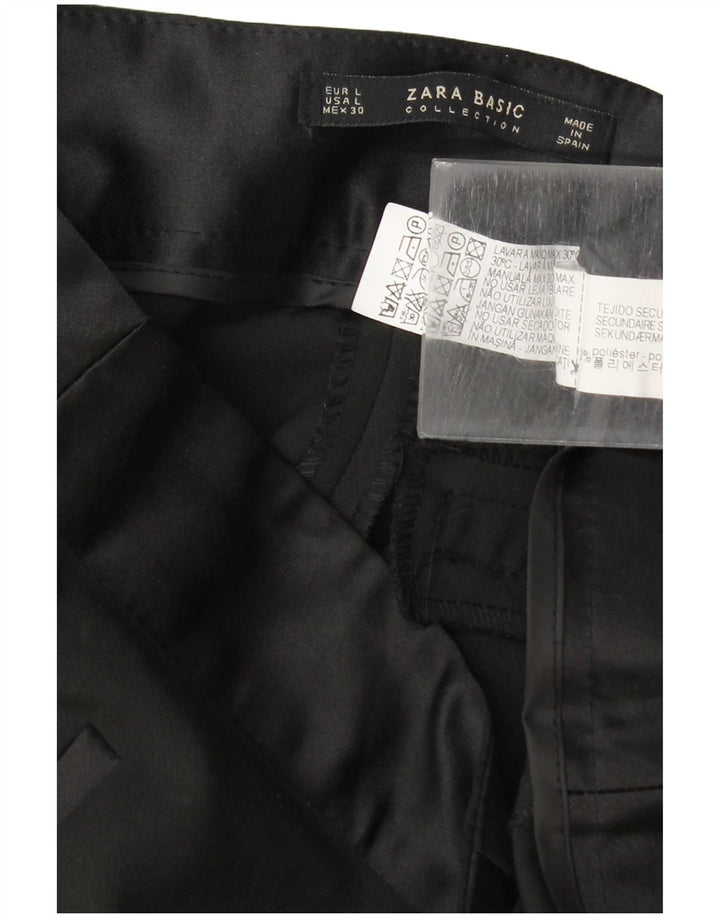 Pantalon décontracté slim femme Zara Large W30 L29 Polyester noir