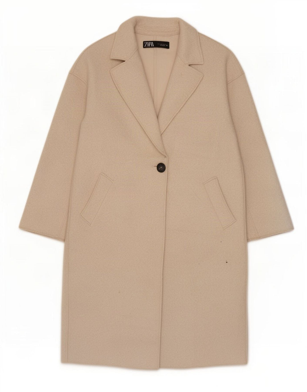 Zara Manteau surdimensionné pour femme UK 10 Petit Beige