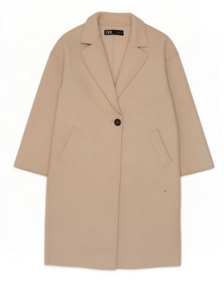 Zara Manteau surdimensionné pour femme UK 10 Petit Beige