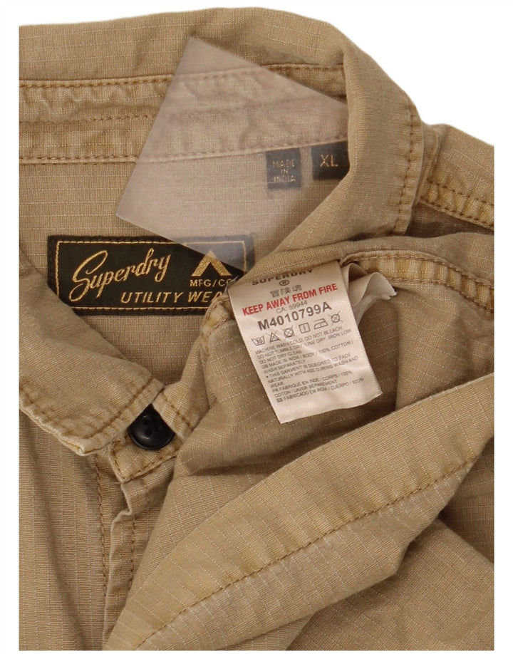 Superdry Chemise XL Beige Coton Homme
