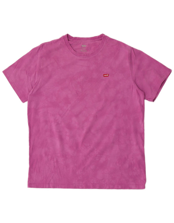 Levi's Mens Standard Fit T-Shirt Top Large Purple Tie Dye Cotton