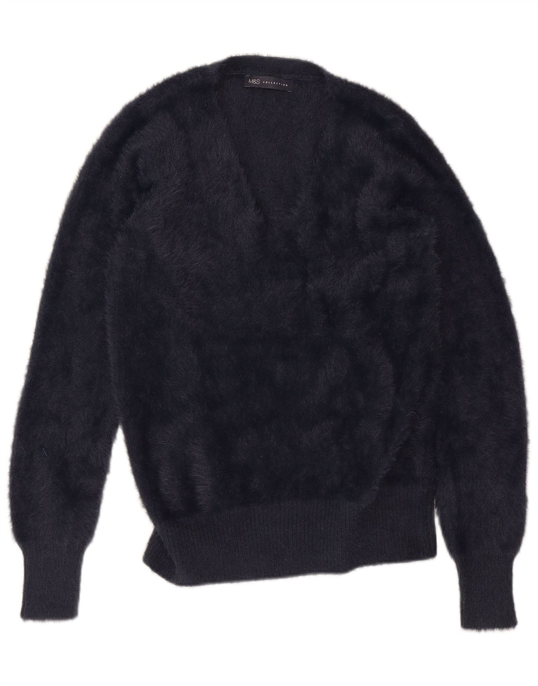 Marks & Spencer Pull col en V pour femme UK 14 Bleu marine moyen