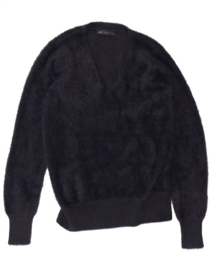 Marks & Spencer Pull col en V pour femme UK 14 Bleu marine moyen