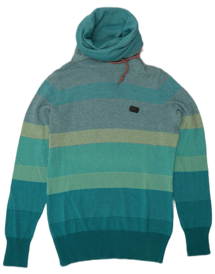 Kappa Pull Col Roulé Homme Bleu Moyen Rayé Coton