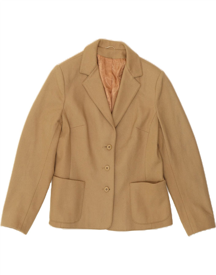 EASTEX Womens 3 Button Blazer Jacket UK 12 Medium Beige New Wool Vintage Eastex and Second-Hand Eastex from Messina Hembry 