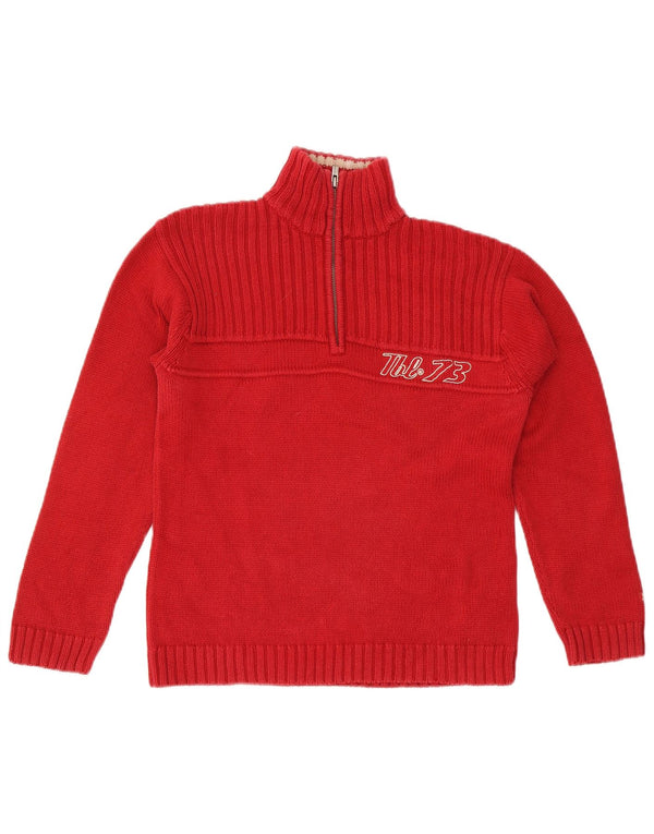 Timberland Pull graphique à col zippé pour fille 11-12 ans Rouge