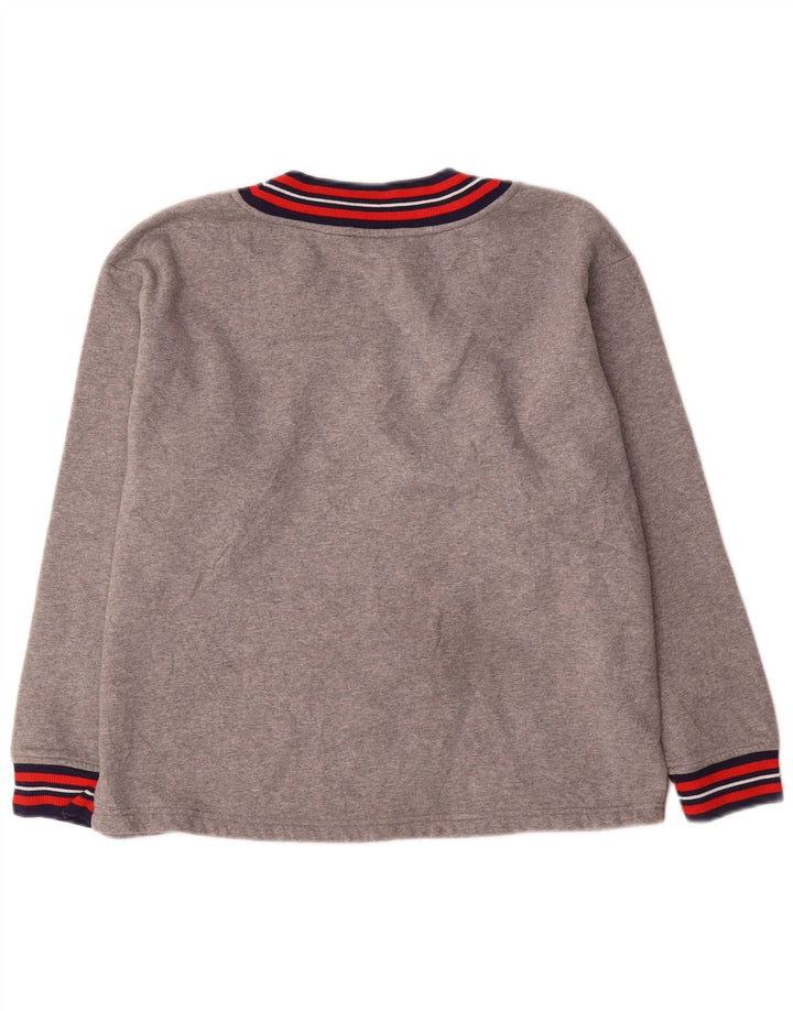 Fila Sweat-shirt graphique pour femme UK 14 Large Gris Colorblock