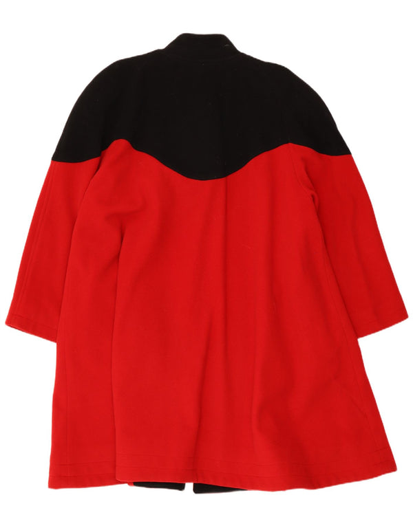 W Les Femmes Manteau princesse surdimensionné pour femme UK 10 Petit colorblock rouge
