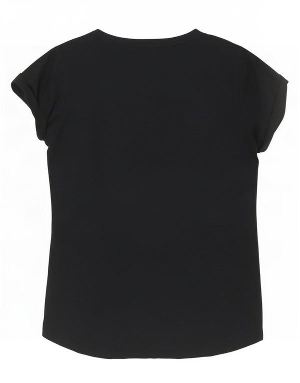 Nike Womens Slim Fit Graphic T-Shirt Top UK 14 Grand Noir Coton
