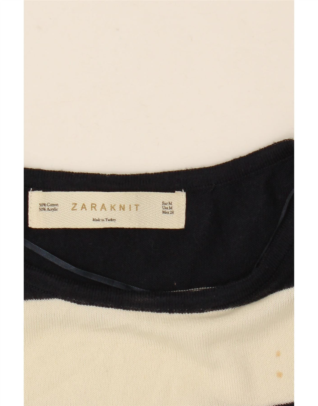Zara Chemisier surdimensionné à manches 1/2 pour femme UK 12 Blanc moyen rayé