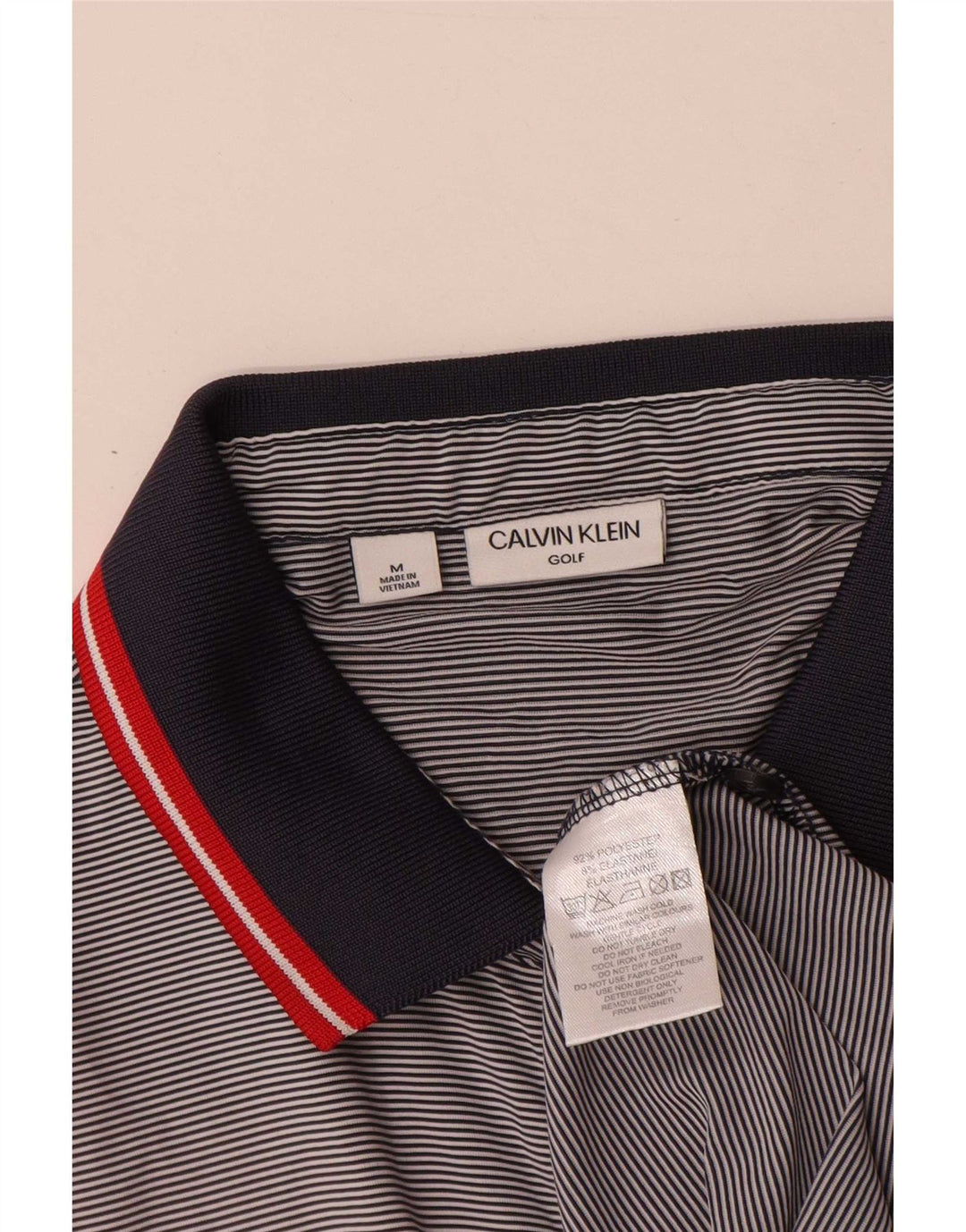 Calvin Klein Polo Homme Gris Moyen Rayures Polyester