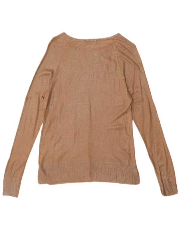 Zara Femme Pull Col Bateau UK 10 Petit Beige Moucheté