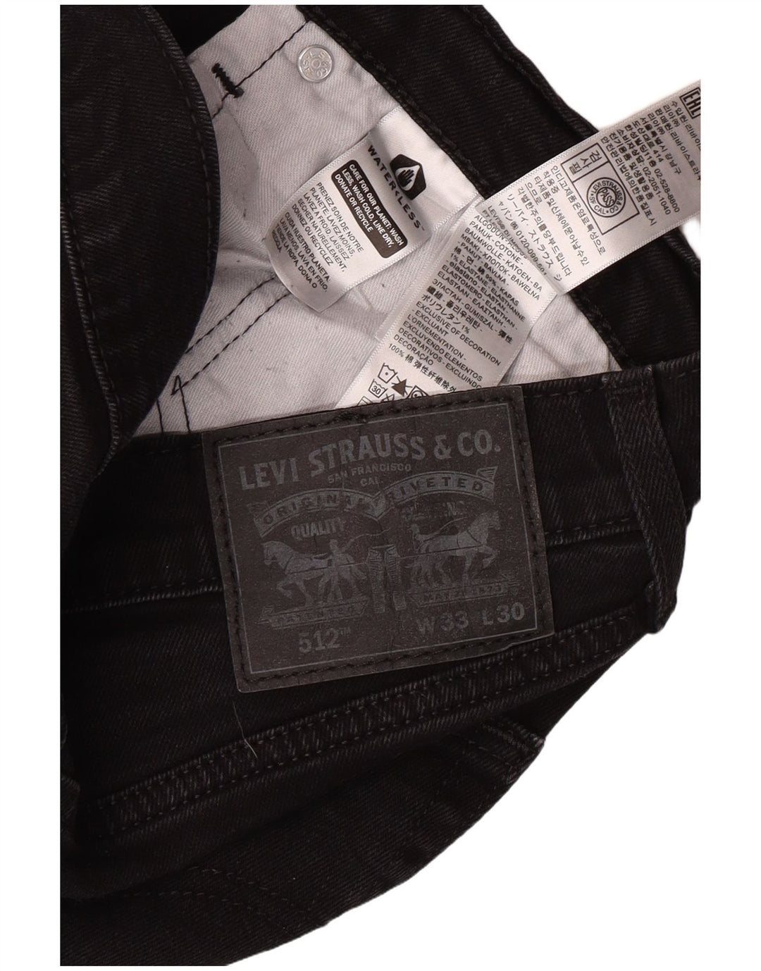 LEVI'S Jean Slim Fuselé 512 Homme W33 L27 Coton Noir