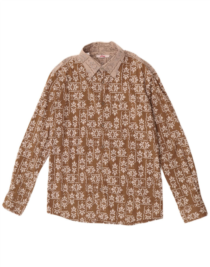 S.Oliver Chemise Homme Large Marron Floral Coton