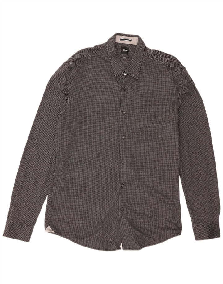Hugo Boss Chemise slim fit pour hommes 2XL pied-de-poule noir