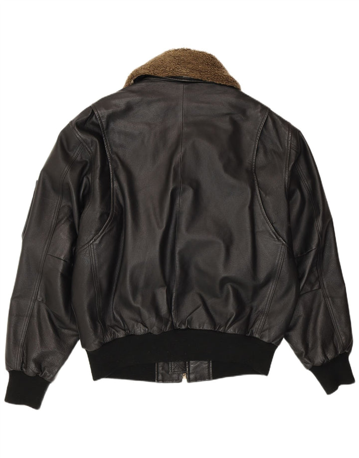 RINO & PELLE Veste d'aviateur en cuir pour homme IT 52 XL Cuir noir