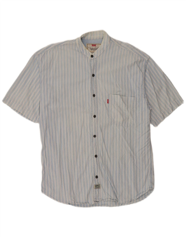 Levi's Chemise à Manches Courtes Homme Bleu Rayé Coton