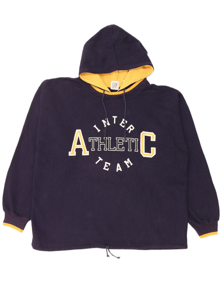 Gap Pull à capuche graphique pour hommes, grand, bleu marine, en polyester