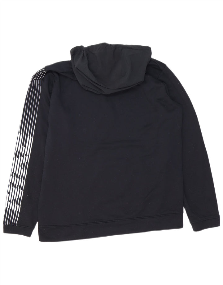 Nike Pull à capuche graphique avec col zippé pour homme Bleu marine moyen Polyester
