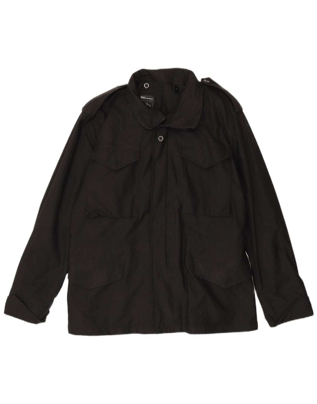 vintage Mens Regular Fit Veste Militaire UK 38 Moyen Noir Coton