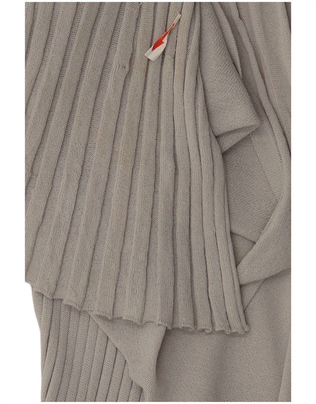 Zara Womens Longline See Through Cardigan Top UK 12 Gris Moyen Viscose