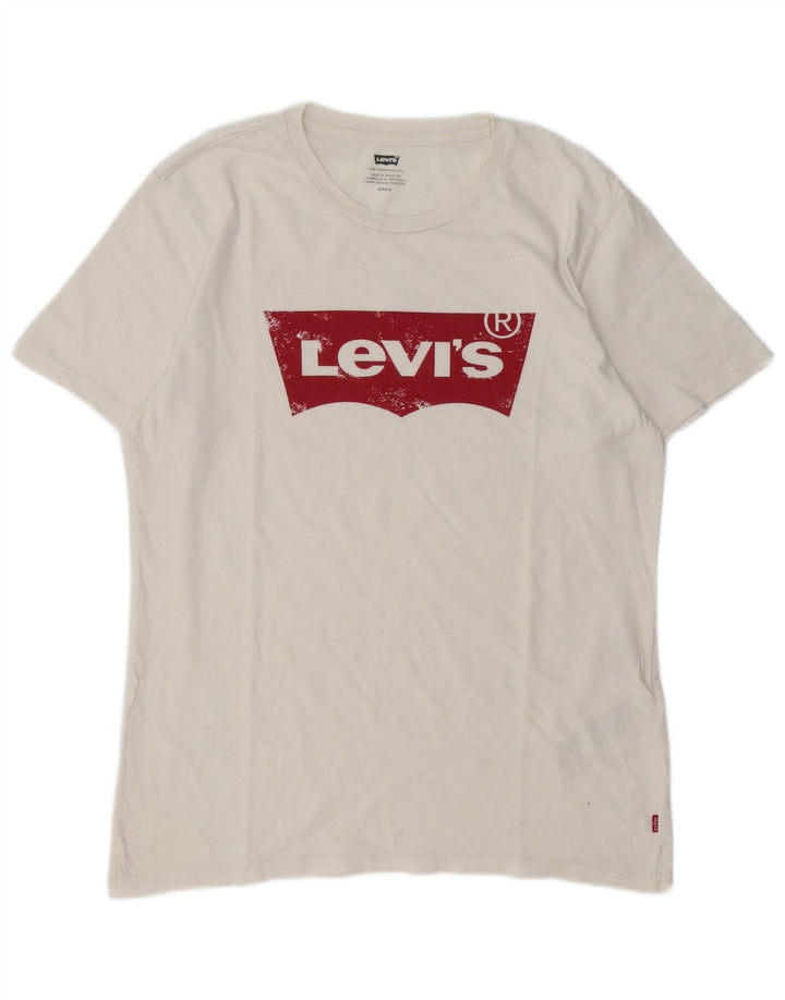 LEVI'S T-Shirt Graphique Homme Petit Blanc Coton