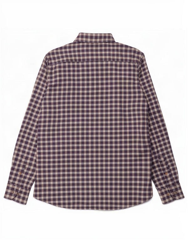 Massimo Dutti Chemise décontractée pour homme en coton vichy violet Taille L