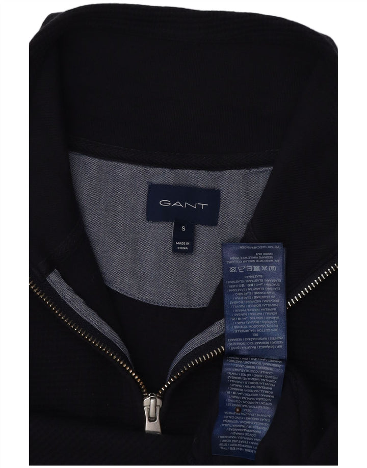 Gant Homme Zip Neck Sweatshirt Jumper Petit Bleu Marine Coton