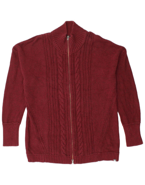 EDDIE BAUER Pull Cardigan Femme UK 18 XL Coton Bordeaux